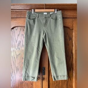 J. Jill Olive Green Cropped Jeans